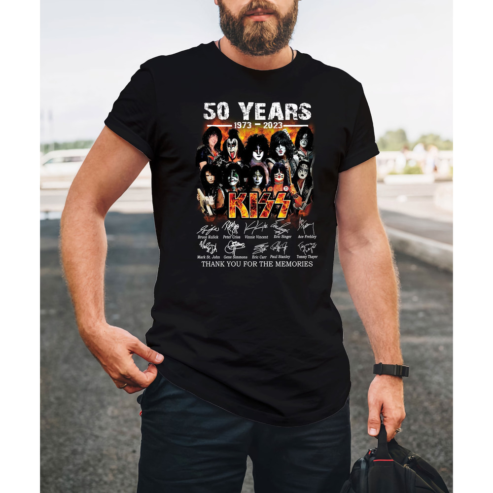 Kiss Band 50Th Anniversary 19732023 Signature Tshirt Thank For The Memories